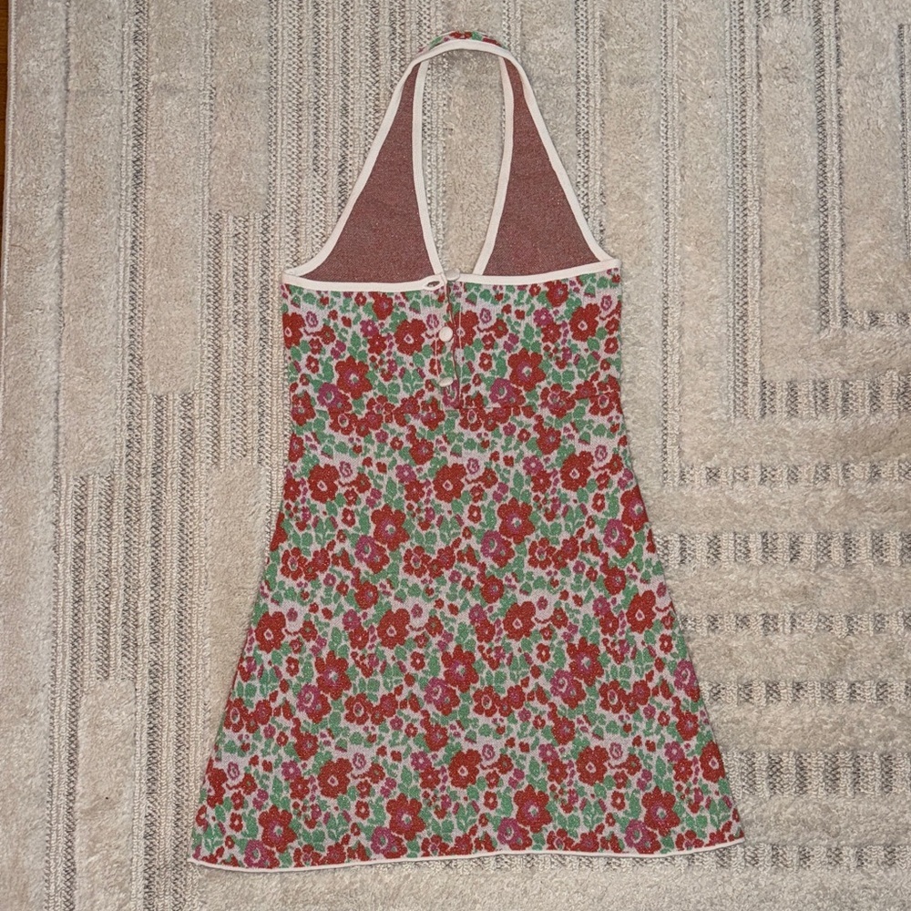 Zara Red Floral Mini Dress - Picture 2 of 4